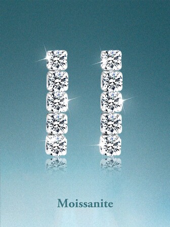 rainonme 1 克拉莫桑石耳环，适合女士佩戴，闪亮优雅的 S925 耳环，四季皆宜，时尚经典婚礼珠宝，高品质女士珠宝，日常佩戴和度假的理想之选，订婚、结婚、周年纪念、生日、圣诞节礼物、特殊场合礼物，闪耀华丽的珠宝，毕业季礼物，2025 年夏季海滩度假风格珠宝