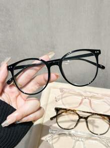 1/4pcs Unisex Round Clear Lens Glasses, For Office, Reading, TV, Gaming, Phone Use - Multicolor - View 3