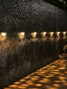 太阳能栅栏灯、甲板灯 - 太阳能户外防水栅栏灯，适用于栅栏、甲板、楼梯柱、墙壁、台阶、阴影壁灯、水滴壁灯