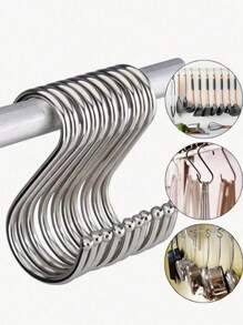 10 حزمة من خطاطيف الفولاذ المقاوم للصدأ على شكل حرف S بأحجام صغيرة/متوسطة/كبيرة - خطاطيف معدنية متعددة الأغراض للتعليق في المطبخ والورشة والحمام والحديقة، ديكور حمام، منظم حمام، عودة إلى المدرسة الصيفية اليوم الوطني