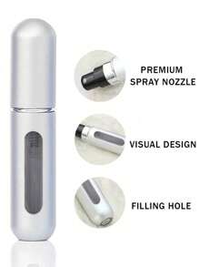 Atomizador de perfume recargable de 5ml - Envase portátil para rociar fragancias para viajes, regalos y uso en el hogar - Color rosa brillante