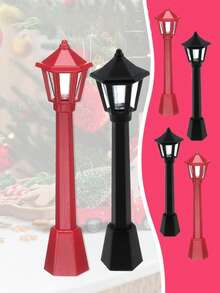5pcs Mini Micro Christmas Street Light Models For Indoor And Outdoor Decoration Micro Landscape Garden Lighting Accessories, Creative Ornaments For Holiday Home Decoration And Scene Design ﻿ Christmas Decorations Room Decor Winter