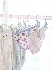 5pcs Multi-Function Adjustable Clothes Drying Rack Clips For Space Saving Laundry Solution, Versatile Garment Clip Set To Enhance Air Drying In Small Rooms, Balconies, Dorms, And Travel-Friendly Homes, Sturdy And Durable Clip Design With Adjustable Grip And Secure Hold, Lightweight, Easy To Attach And Remove, Ideal For Delicates, Active Wardrobe, And Daily Wear, Keeps Laundry Neat, Organized, And Efficient During Spring Season - Multicolor - View 3