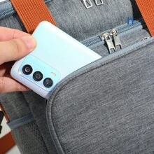 Large Thermal Bag With Side And Front Pockets, Fitness Lunch Box Holder With Hand Strap And Cross-Shoulder Strap - 藍色 - 查看 5