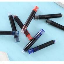 50pcs 3.4mm Fountain Pen Ink Cartridges, 3.4mm Diameter School & Office Supplies Ink Cartridges, Black, Blue, Red Colors Available,For School Supplies,Back To School - 50 Blue and Black Ink Sacs - View 2