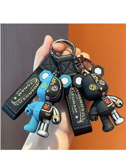 1 pièce Porte-clés mécanique en forme d'ours, porte-clés, tour de cou, porte-clés bracelet, porte-clés pour hommes, accessoires de porte-clés, porte-clés cool, porte-clés moto, porte-clés voiture, pour clés de voiture, téléphones portables, appareils photo, portefeuilles, cartes d'identité, badges, bracelets porte-clés, pour une utilisation quotidienne, des fêtes, des anniversaires, des cadeaux de rétroaction et des cadeaux pour la famille et les amis sont tous de très bons choix