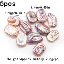 5pcs/Pack Natural Freshwater Baroque Square, Round, Asymmetrical Shape Loose Beads, Suitable For Clothing Or Home Decor DIY Bracelets, Necklaces, Earrings, Handmade Crafts, Gifts For Girlfriend, Mother