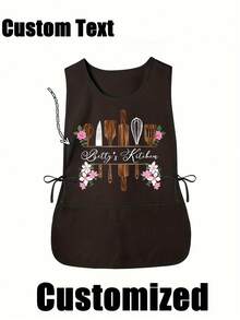 1 szt. spersonalizowany okrągły fartuch fryzjerski ze zdjęciem, spersonalizowany fartuch kuchenny, 2-kieszeniowy szybkoschnący fartuch domowy dla mężczyzn i kobiet, nowoczesny fartuch poliestrowy odporny na olej, szybkoschnący, jednolity kolor, do użytku w kuchni i domu, Home Harmony