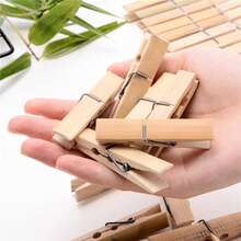 60/30pcs Wooden Clips, 2.87 Inches. They Can Be Used As Photo & Picture Hangers, Clothespins, Sock Clips, And General Clips. - Multicolor - View 3