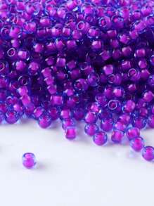 GO2CJBEADS 10 جرام متعدد الألوان حبيبات زجاجية دائرية بقطر 2 مم بخط فضي للاستخدام في صناعة الأساور DIY