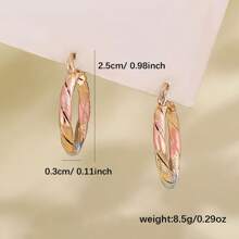 14K Gold Plated Copper Vintage Bohemian Style Round Hoop Earrings, Women's Fashion Jewelry Accessories, Suitable For Daily Wear And Gifting, Ideal For Valentine's Day And All Seasons