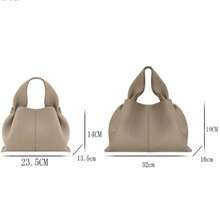 Cloud Silhouette Leather Handbag,Leather Dumpling Clutch Purse, Retro Crossbody Bag,Casual Dumpling Hobo Bag,Minimalist Ruched Bag,Cloud Pleated Hobo Bag | Synthetic Leather | Magnetic Closure, Pleated Strap | Women's Handbag | Casual Or Evening | Fashion - Gray Large - View 6