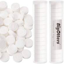 BigOtters Compressed Towels, 100PCS Disposable Fa Towels For Travel Expandable Wipes Tablets With 2PCS Tube Containers For Survival Gear And Supplies Outdoors Camping Hiking Hotel