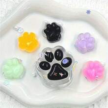 1pc Cute Glow-In-The-Dark Cat Claw Squeeze Toy, 1 Large 5 Small Set, Transparent Shiny Mini Cat Paws, Premium Desk Stress Relief Fidget Toy, Party Favor, Birthday Gift, Holiday Gift, 2025 New Arrival