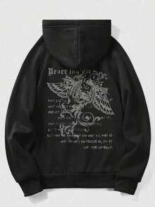 Sweatshirt Cold Weather Top Skull Never Say Die Premium Tracksuit Streetwear Jacket Casual Coat - 黑色 - 查看 1