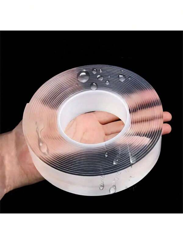 1pc Super Strong Double Sided Adhesive Tape, Washable Reusable Waterproof Transparent Double Tape, Suit For Kitchen Bathroom Supplies