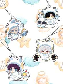 1 pezzo Portachiavi di gioco popolare con figura cartoni animati carina di Love and Deepspace, ciondolo in acrilico per borsa