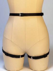 1/2 piezas Sostén de estilo punk sexy ajustable para mujeres con correas de sujeción para el pecho y el cinturón de ata a la cadera, accesorio de disfraz para celebraciones y fiestas, adecuado para uso diario y para fechas de festival