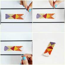 金属串珠织机套件编织串珠织机适用于珠宝手链DIY编织机创意手工串珠编织工具 - 黑色 - 查看 6