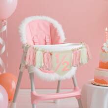 1 Peça Guirlanda de Borlas Florais Estilo Boêmio Feita à Mão, Adequada para Decoração de Festa de Aniversário de Bebê de 6 Meses, Decoração de Casa, Decoração de Cadeira Alta