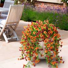 2pcs UV Resistant Daisy Hanging Flowers, Realistic Daisy Silk Flowers Fake Plants Front Porch Patio Planter Hanging Basket Spring Summer Fall Fake Flowers, Realistic Artificial Flower Decoration For Indoor And Outdoor, Perfect For Porch, Window, Patio, Easy To Maintain - Multicolor - View 12