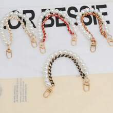 Cordón para teléfono de muñeca con perlas, correa de repuesto para bolso estilo Ins, cadena para bolso en negro, rojo, blanco