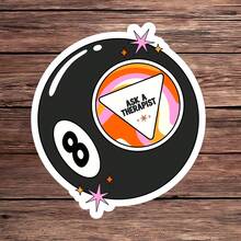 1 Miếng dán vinyl chống thấm nước hình quả bóng ma thuật tám màu Hỏi chuyên gia trị liệu, Hình dán hài hước về sức khỏe tâm thần, Đồ trang trí bình nước máy tính xách tay bóng loáng cho sổ tay đọc sách điện tử, Quà tặng độc đáo nâng cao nhận thức về chăm sóc bản thân cho học sinh và bạn bè, Phụ kiện hỗ trợ sức khỏe tâm lý - Nhiều màu - Xem 1