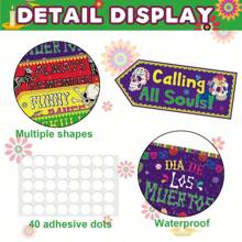 10 件亡灵节装饰板、亡灵节装饰、万圣节糖果骷髅盘、花园门廊迎宾、剪纸纸板、主题派对室内外装饰