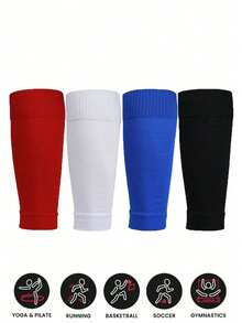 Unisex Sports Leg Compression Sleeve, Elastic Soccer Shin Guard, Suitable As Sports Gift For Valentine's Day - Multicolor - View 5