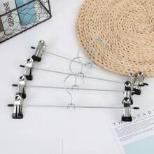 10pcs Metal Pants Hangers, Adjustable Multi-Function Strong Steel Wire Clothes Drying Rack
