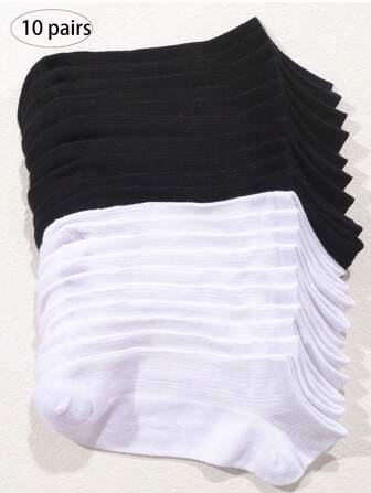 1/5/10/15/20 Pairs Mixed Color Fashion Casual Couple/Women Short Socks, All Season