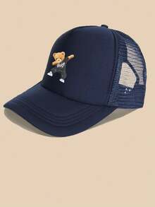 1 pieza Gorra de béisbol con estilo deportivo para hombres, con estampado de oso lindo, ajustable y transpirable de malla, adecuada para deportes al aire libre, golf - Multicolor - Ver 6