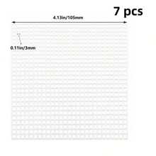 7 件塑料帆布、塑料网、刺绣网、针织钩针物品、DIY 手工艺品、杯垫钩针、创意设计裁剪网布 - 白色 - 查看 7