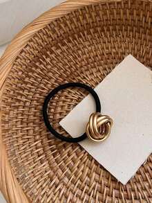 金色发圈，成人发饰，马尾辫弹力带，金色金属马尾辫发圈 1 个，金色头饰，金色发饰发圈马尾辫发圈橡皮筋发圈发绳，弹力发圈，家居美容女士配饰礼品，头饰头饰 - 彩色 - 查看 4