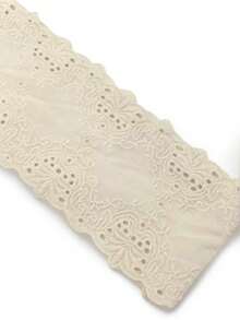 1 Yard European-Style Floral Lace Trim, 6/8cm, Embroidered Double Edge Craft Supplies - White - View 10