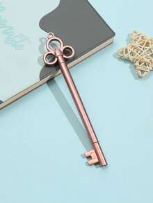 6pcs Vintage Creative Retro Key Shaped Neutral Pens, Ballpoint Pens, Black Ink Pens, Cute Student Stationery - Multicolor - View 4