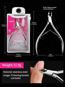 Cuticle Care Tools, Ukrainian Russian Stainless Steel Callus Remover Cuticle Nipper, Professional Hangnail Cutter, Nail Cuticle Trimmer, Nail Tool, Stainless Steel Cuticle Nipper With Sharp Blade, Manicure Tool, Double Spring, For Nail Care, Pedicure, Nail Tool (Silver)