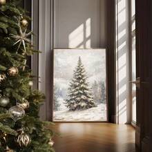 1pc Framed/Unframed Vintage Christmas Tree Poster Festival Cozy Wall Art Canvas Print Minimalist Retro Winter Xmas Holiday Farmhouse Decor Rustic Painting For Apartment, Living Room, Bedroom, Modern Home Decoration Christmas Decoration XMAS Decor Christmas Tree Gift Decor Thanksgiving Wedding Home Decor Fall Decor Autumn Decor Birthday Decorations For Gifts Party Supplies Indoor Holiday Festival Decor Halloween Decor Wall Decor Halloween Ornaments - Multicolor - View 2