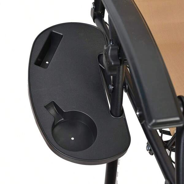 1 pieza Portavasos plegable para silla de cubierta con ranura para taza y ranura para teléfono, accesorio para silla de cubierta