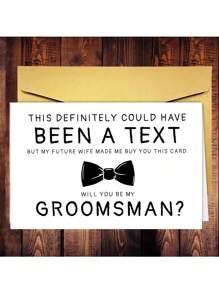 1pc Wedding Card Will You Be My Best Man Groomsmen Proposal Wedding Postcard You Are The One, Groomsman Best Man Card - For Weddings - For Grooms - Perfect Gift For Groomsmen