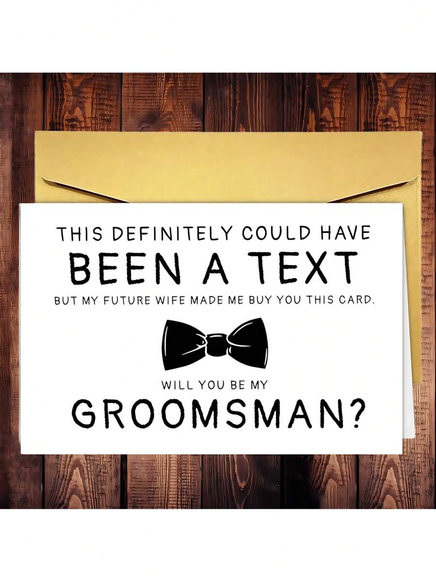 1pc Wedding Card Will You Be My Best Man Groomsmen Proposal Wedding Postcard You Are The One, Groomsman Best Man Card - For Weddings - For Grooms - Perfect Gift For Groomsmen
