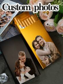 Custom Cigarette Case With Photos,Personalized Cigarette Case For Women,Customized Cigarette Storage Box,Customizable Picture Birthday Gifts,Slim Cigarette,Valentine's Day,Men's Gifts,Wedding Accessories,Travel Essentials,Portable,Unisex,Anniversary,Father's Day,Men,Women,Couple,Family,Friend - Style a - View 1