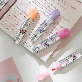 4 PIÈCES Surligneurs colorés, aux couleurs vives et à usages multiples, peuvent être utilisés pour écrire, dessiner et l'art. Ils ont une forme brillante et brillante, avec des stylos de marquage de points clés, des stylos de couleur pour que les étudiants prennent des notes et des fournitures scolaires