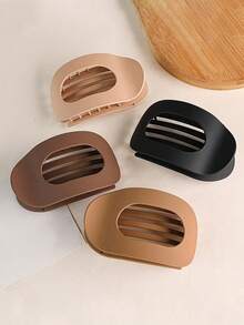 1/2 件扁平圆形发夹套装，女士扁平发夹，平放爪夹，法式爪夹发夹，适用于浓密稀疏头发的哑光防滑夹，适合女性女孩法式康科德扁平配饰，防滑发夹，弧形设计复古简约小众发饰爪夹发夹