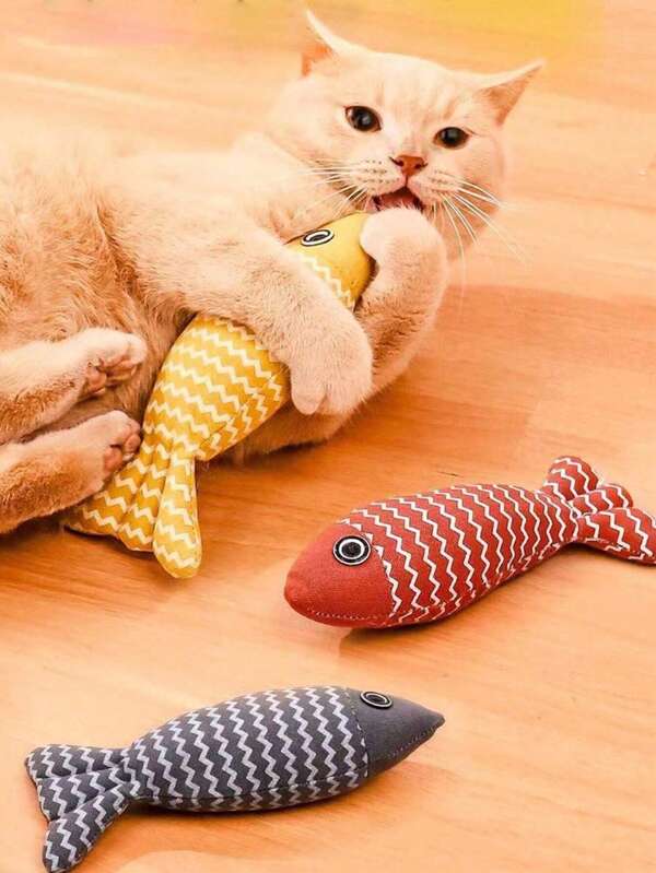 1/2 /3Pieces Realistic Durable Plush Kitten Cat Toys For Indoor And Outdoor Pet Chews, Dog Combination Toys