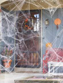 Spider Webs Halloween Decorations With Fake Spiders, Spider Web Decor Props For Halloween Party,Super Stretch Cobwebs For Halloween Indoor And Outdoor Party Supplies,Super Stretchy Cobwebs,Suitable For Halloween, Autumn, Christmas Home Decor Fall Decor Room Decor
