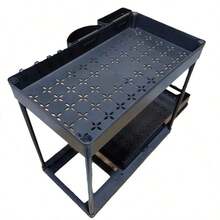 1pc/2pcs Pull Out Organizer, Multifunctional Double-Layer Sundries Storage Rack, Sink Multi-Grid Drawer Storage Holder, For Kitchen, Bathroom, Mugs And Cosmetics, Home Organizers And Storage, Home Accessories - Black - View 8