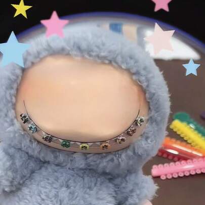 树脂娃娃牙套装饰钢牙矫正牙套 DIY 树脂牙适用于拉布布