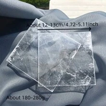 1 件天然半透明透石膏片方形优质质感简约手链首饰收纳装饰底盘，DIY 创意家居办公室装饰品，节日礼物