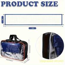 1个超大耐用PE排球网，坚固轻便，适合家庭户外活动、后院和沙滩游戏，网架稳固，含收纳袋，适合全家户外活动、后院、沙滩、沙地和水上运动